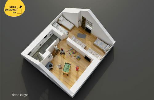 CHEZDAMDAM - la Villa du Thar - plage 300m piscine babyfoot arcade pingpong pétanque - Foto 39