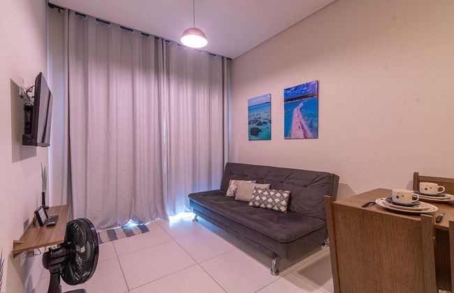 FLATS MAR'BELLA COM VARANDA, 100M PRAIA, PETFRIENDLY E ESTACIONAMENTO - Foto 14