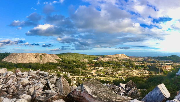 Arriving at the marble quarry