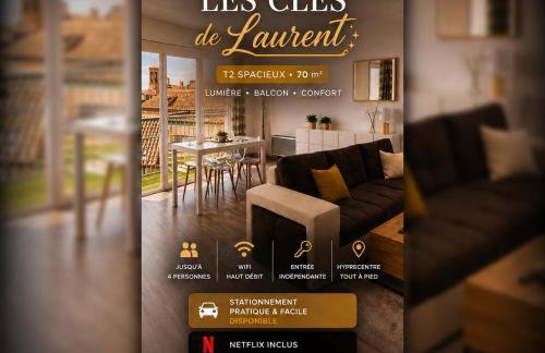 Les Clés de Laurent T2 70m2 Grand Balcon Centre Ville - Foto 1
