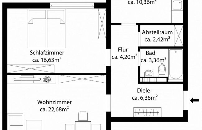 Luxus 70m2 sannierte City Wohnung - Foto 12