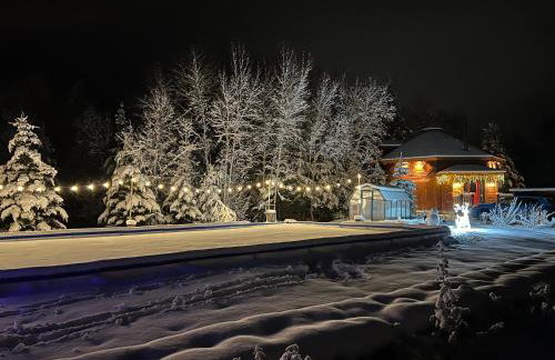 1800OR Unique 'yurt' home in Bretton Woods 1 mi to skiing firepit foosball beach Hot tub - Foto 6