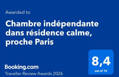 Chambre indépendante dans résidence calme, proche Paris - Foto 12