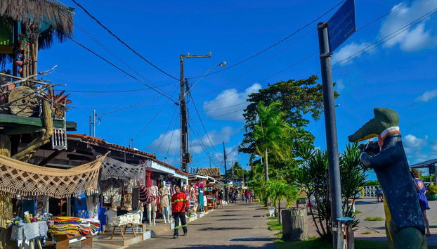 Entardecer na Praia do Jacaré - Foto 2, Mercado de artesanato na Praia do Jacaré