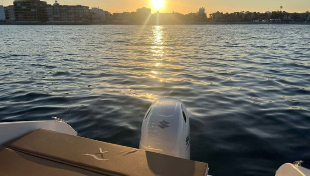 Pôr do sol visto do barco