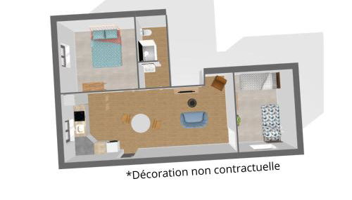 Dewailly, 2 chambres, 3 lits, élégant, 700m centre ville - Foto 5