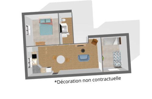 Dewailly, 2 chambres, 3 lits, élégant, 700m centre ville - Foto 5