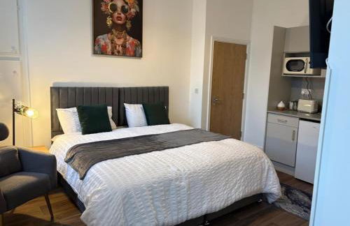 Stylish Studio flat 5, ensuite, kitchenette, Parking, Wifi,Smart TV,Nr Sandwell and Metropolitan Hospital - Foto 1