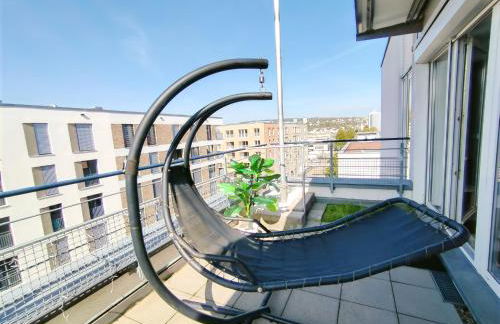 Ulmer Penthouse für 7, Arbeitsplatz, XXL-Dachterrasse, Grill, Wii - Foto 5