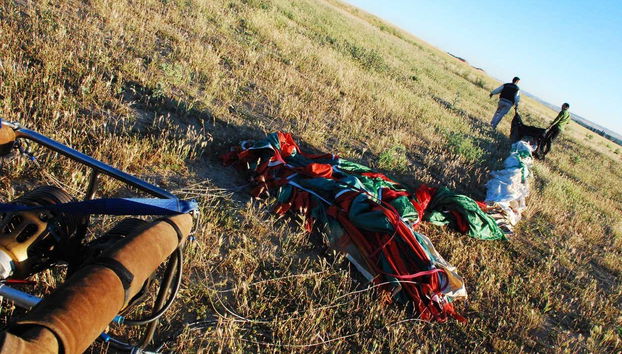 Preparativos para o passeio de balão