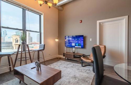 Modern 2BR Loft with Amazing City Skyline View and Optional Parking for 8 Guests Near McCormick Place and Soldier Field - Foto 18