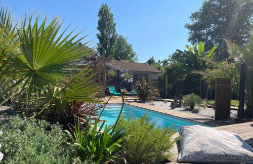 Villa de charme avec piscine privée et clim 8 pers près du lac de Parentis - Foto 12