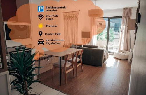 Le Terra Cholet - T2 Centre - Terrasse - Parking - 25 min Puy duFou - Foto 2