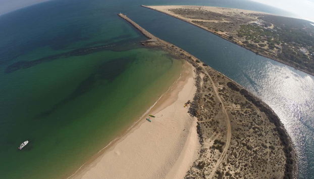 Aerial view of the Ria Formosa Natural Reserve