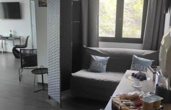 grand studio terrasse de standing, pleine vue village et proche mer - Foto 10