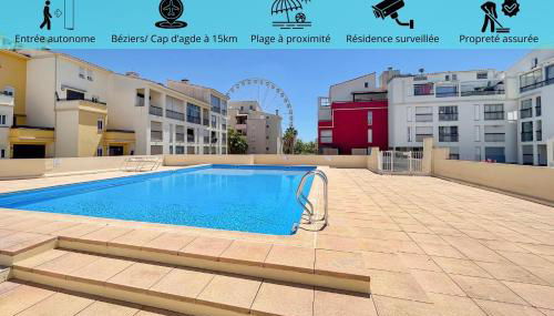 Studio confortable avec climatisation au Cap d'Agde avec port, plages et nature accessible à pied - Foto 2