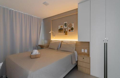 Apartamento com VISTA maravilhosa no bairro do Pina! Cozinha completa, Wi-Fi, Ar Condicionado e máquina de lavar - Condomínio com Estacionamento, Recepção 24h, Piscina e Academia - Foto 5