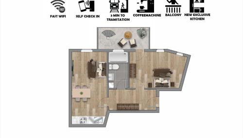 Koala Apartment mit 500 Mbit's WLAN und Balkon - Foto 5
