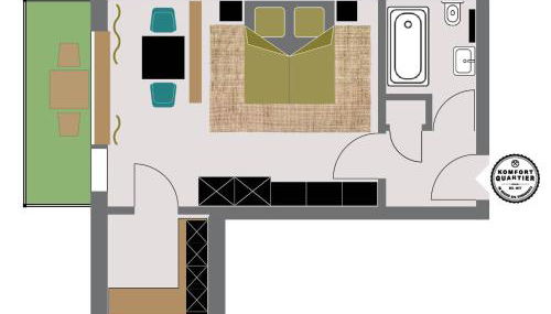 Komfortquartier, Apartment mit Balkon, Nähe Messe Düsseldorf - Foto 2