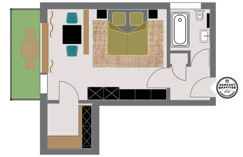 Komfortquartier, Apartment mit Balkon, Nähe Messe Düsseldorf - Foto 2