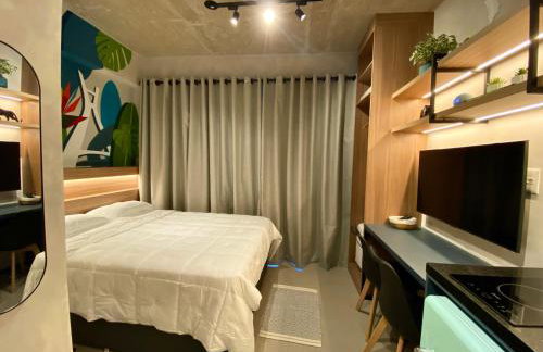 Studio 509 - Lindo studio ao lado do metro e shopping com Alexa - Foto 12