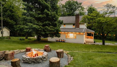 Roebling House 1850s Cabin Hot Tub Fire Pit - Foto 4