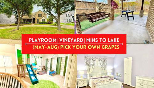 Luxury 5BR Retreat, Kid's Playroom! Near Lake Hubbard, Vineyard Views - Foto 5, Garden, Garden view