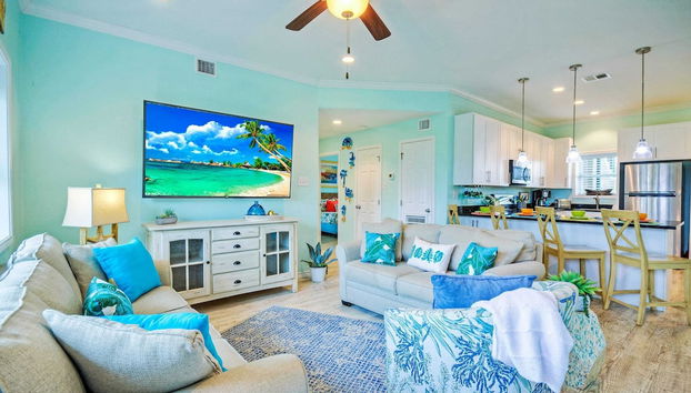 Sleeps 22 3 Condos in Beachfront Complex w/ Pool, Pickleball Island Retreat - Foto 2, Interior