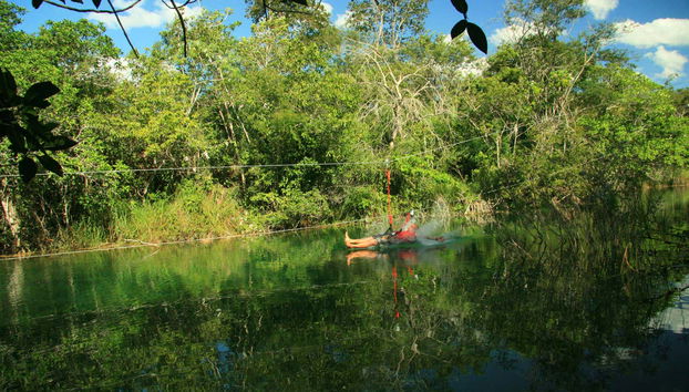 You'll fly over the water!