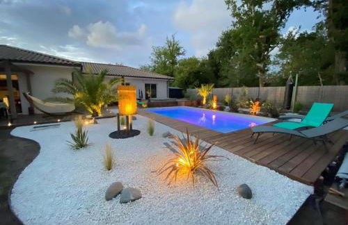 Villa de charme avec piscine privée et clim 8 pers près du lac de Parentis - Foto 16