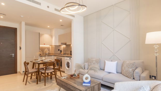 Manzil - 1BR in Sobha Hartland near Burj - Foto 4, Zona de estar