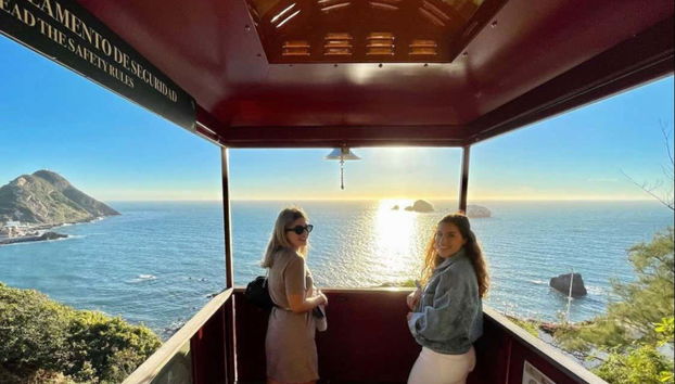 Admiring views from the observatory