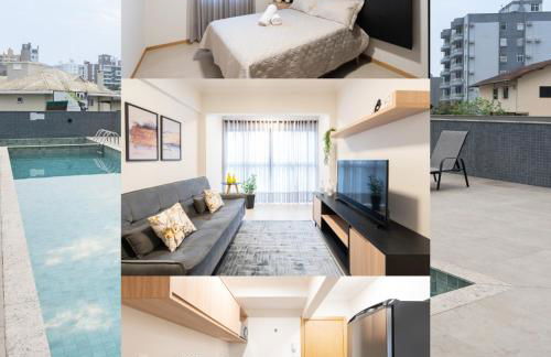 Localização Central! A 450 metros da Vila Germânica Loft com Piscina, Ar-Condicionado, Wi-Fi, Cozinha completa, Garagem Privativa, Espaço Zen, Academia, Sauna, e Mercadinho 24h - Foto 1