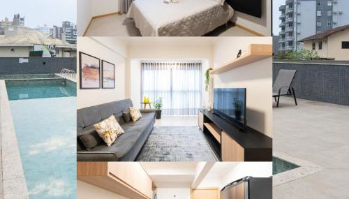 Localização Central! A 450 metros da Vila Germânica Loft com Piscina, Ar-Condicionado, Wi-Fi, Cozinha completa, Garagem Privativa, Espaço Zen, Academia, Sauna, e Mercadinho 24h - Foto 1