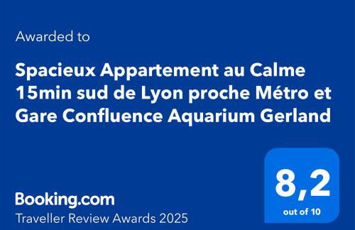 Spacieux Appartement au Calme 15min sud de Lyon proche Métro et Gare Confluence Aquarium Gerland - Foto 16