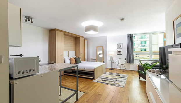 Modern Studio Apartment - St Georges Wharf - Foto 2, Habitación