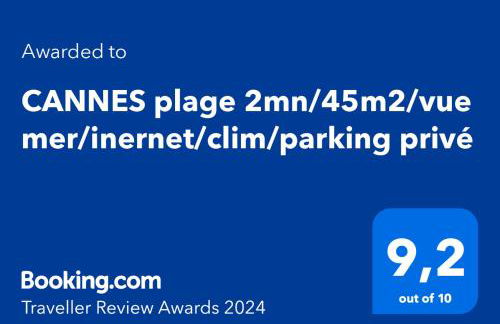 CANNES plage 2mn/45m2/vue mer/inernet/clim/parking privé - Photo 40