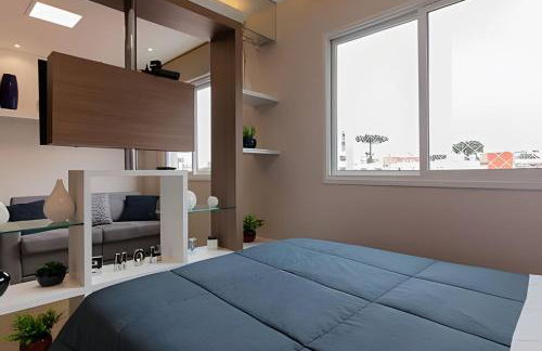 Studio prox shopping Curitiba Wifi, TV a Cabo e ar by UROOMS - Foto 8