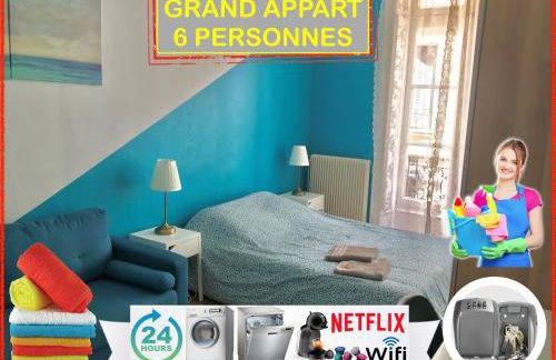 020 CHIC & COSY GRAND APPART 57m2 HYPERCENTRE WIFI SMART TV NETFLIX - Foto 2