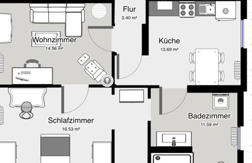 65qm Luxus Apartment mit Whirlpool Saarbrücken Uni Nähe - Foto 45