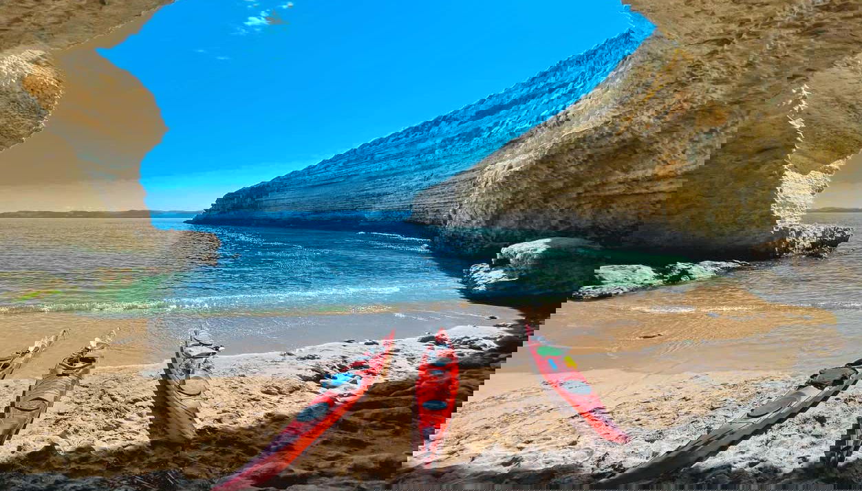 Parada durante o tour de caiaque