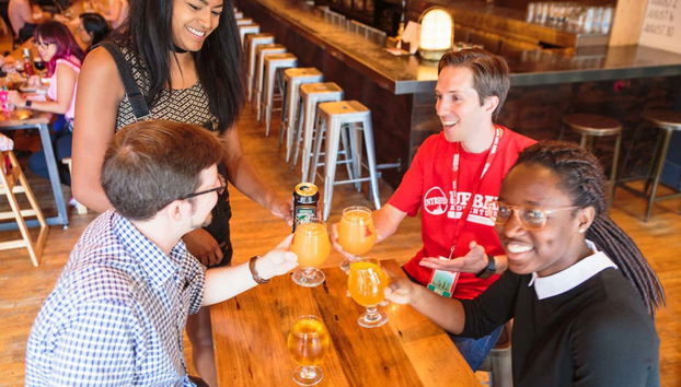 During the beer tour