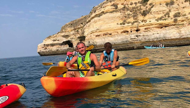 Paddling to the Benagil caves