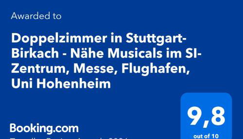 Doppelzimmer in Stuttgart-Birkach - Nähe Musicals im SI-Zentrum, Messe, Flughafen, Uni Hohenheim - Foto 2