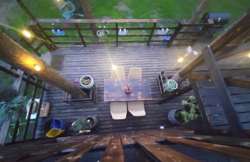 Domek lubiana180 SCANDI wśród drzew JACUZZI SAUNA KOMiNEK i TARAS na dachu jezioro Kaszuby Pieski tylko do 10kg za dodatkową opłatą - Foto 50