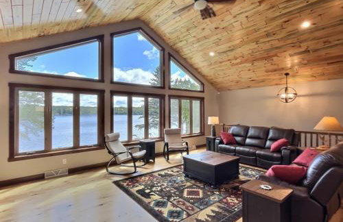 Northwoods WI 6BR Lakefront Cabin Retreat on Lake Nokomis - Minnohawk Lodge - Foto 16