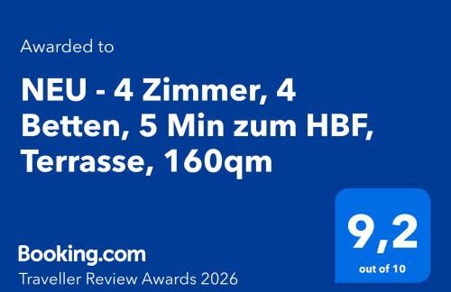 NEU - 4 Zimmer, 4 Betten, 5 Min zum HBF, Terrasse, 160qm - Foto 39