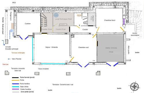 "La Colombe sous les Oliviers" Gîte jusqu'à 4 personnes - 75m2 - Sur Boooking - Rez de jardin Piscine Vue mer et lac - Foto 14