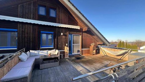 Ferienwohnung mit sonniger Dachterrasse am Pferdehof - Foto 3, sunbed