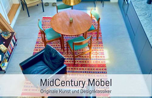 Landloft Linum - Ausgebaute Scheune mit Aussicht, Naturpool, Kamin, Sauna, Luxusausbau, handverlesene MidCentury Möbel & Kunst - Photo 7